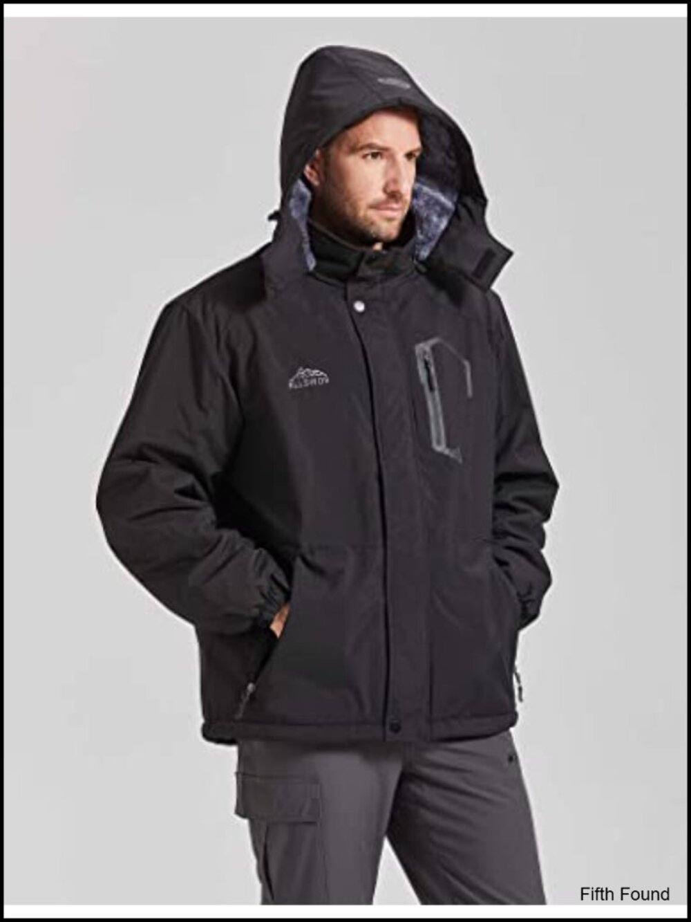 Men's Waterproof Ski Jacket Winter Snow Coat Warm Hooded Windproof Raincoat - Picture 4 of 6
